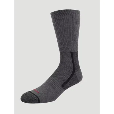 Wrangler Men's Athletic Crew Sock (6-pack) In Black In Gray