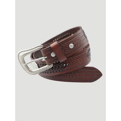 Wrangler Men's Basket Weave Conchos Belt In Brown
