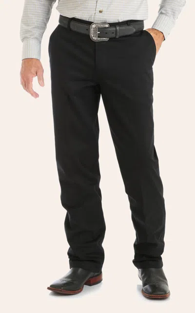 Wrangler Men's Black Flat Front Relaxed Fit Wrinkle Resistant Casual Pants In Multi
