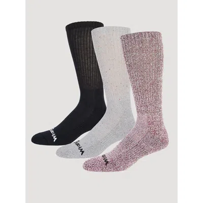 Wrangler Men's Blizzard Crew Socks In Burgundy In Multi