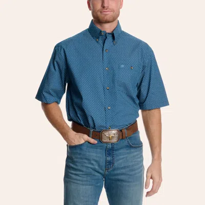 Wrangler Men's Blue Turquoise Geo Print Shirt