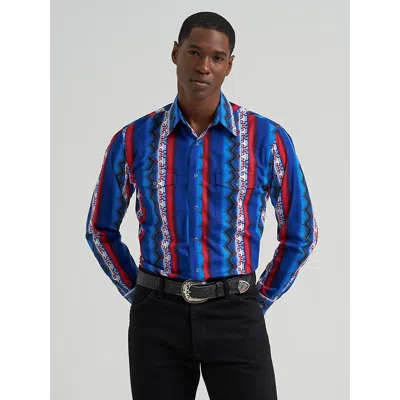 Wrangler Men's Checotah® Long Sleeve Western Snap Printed Shirt In Old Glory In Multi
