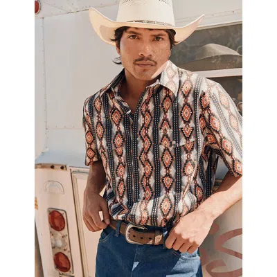 Wrangler Men's Checotah® Short Sleeve Western Snap Shirt In Fire Crawl In Multi