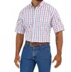 Wrangler Men's Classic Plaid Shirt In Blue/red In White