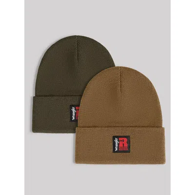 Wrangler Men's Classic Riggs® Cuffed Beanie (2-pack) In Green/ Bronze In Brown
