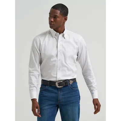 Wrangler Men's Cody Johnson One Pocket Button Down Shirt In Cojo Check In White