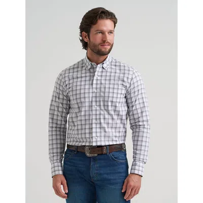 Wrangler Men's Cody Johnson One Pocket Button Down Shirt In Heritage Grey In Gray