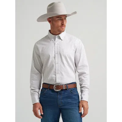 Wrangler Men's Cody Johnson One Pocket Button Down Shirt In Lemon Check In Yellow