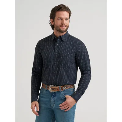 Wrangler Men's Cody Johnson Performance Button Down Shirt In D Spots In Black