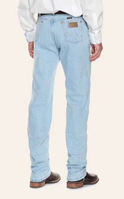 Wrangler Men's Cowboy Cut Active Flex Bleached Light Wash Tapered Leg Jeans In Blue