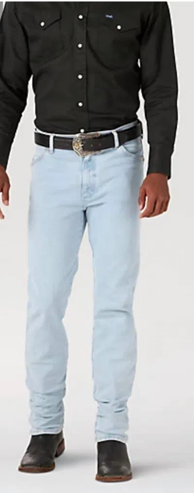 Wrangler Men's Cowboy Cut Original Fit Jeans In Bleach Denim In Blue