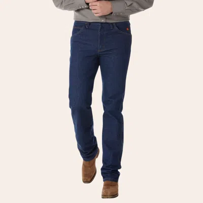 Wrangler Men's Cowboy Cut Slim Fit Pre-washed Fr Work Jean In Blue