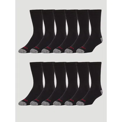 Wrangler Men's Crew Work Sock (12-pack) In Black In Brown