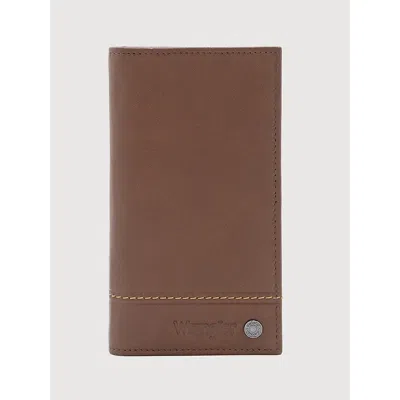 Wrangler Men's Embossed Checkbook Wallet In Brown