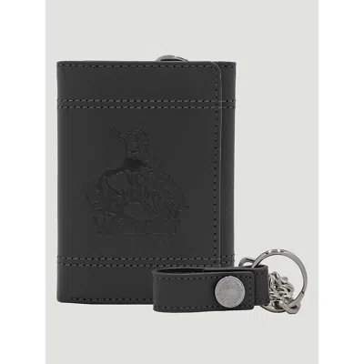 Wrangler Men's Embossed Rodeo Chain Wallet In Black