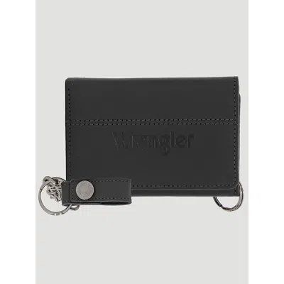 Wrangler Men's Embossed  Chain Wallet In Black