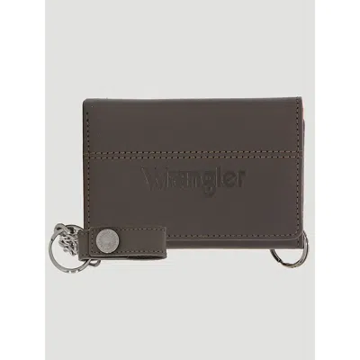 Wrangler Men's Embossed  Chain Wallet In Chocolate In Brown