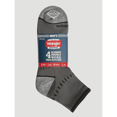 Wrangler Men's Essential Low Cut Sock (4-pack) In Grey In Gray