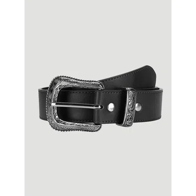 Wrangler Men's Etched Buckle Belt In Black