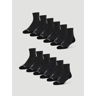 Wrangler Men's Everyday Cotton Quarter Sock (12-pack) In Charcoal In Gray
