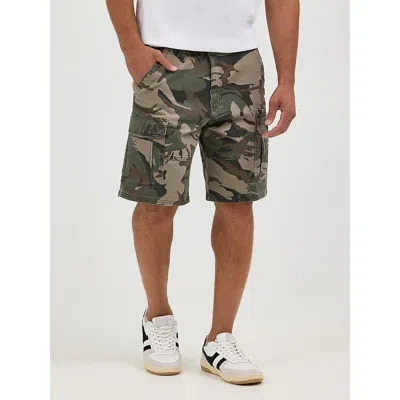 Wrangler Men's Five Star Premium Cargo Short In Green Brown Camo In Multi