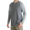 Wrangler Men's Flame Resistant Baseball Henley Shirt In Grey In Grey
