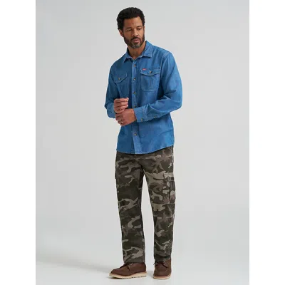 Wrangler Men's Fleece Lined Cargo Pant In Jungle Camo Choco Chip In Multi