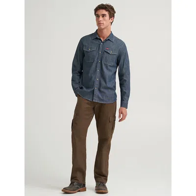 Wrangler Men's Fleece Lined Cargo Pant In Slate Black In Brown