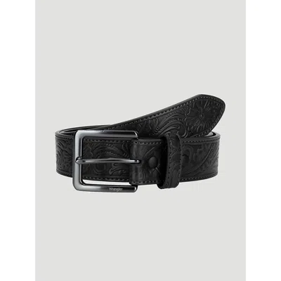 Wrangler Men's Floral Embossed Belt In Black