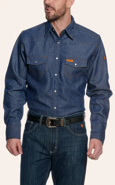 Wrangler Men's Fr Denim Workshirt In Blue