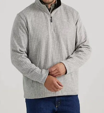 Wrangler Men's George Strait 1/4 Zip Knit Sweatshirt In Heather Oatmeal In Gray