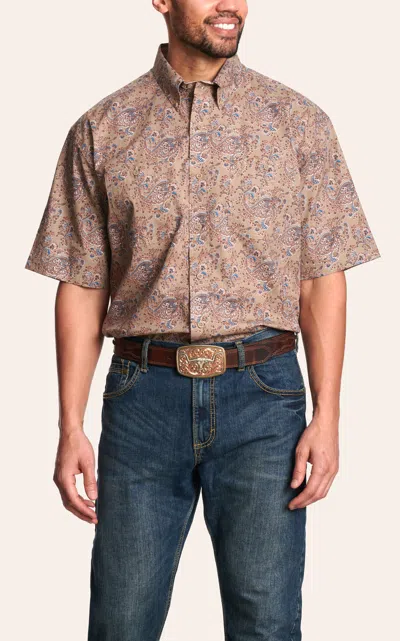 Wrangler Men's George Strait Collection Chocolate Paisley Print Western Shirt In Brown