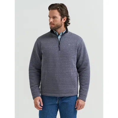 Wrangler Men's George Strait Quarter-zip Quilted Pullover In Pacific In Blue