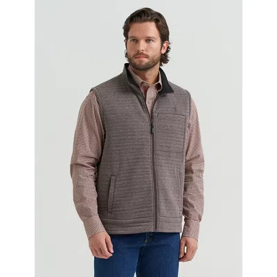 Wrangler Men's George Strait Zip Front Solid Knit Vest In Camel In Brown