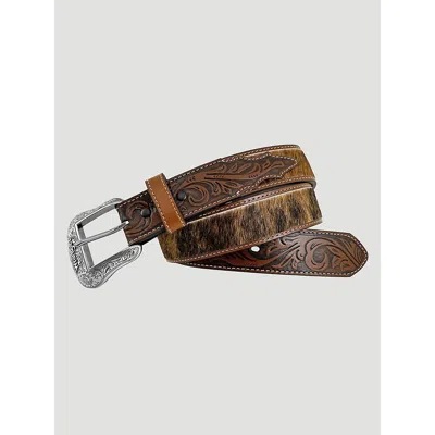 Wrangler Men's Hair On Hide Embossed Belt In Spectra Yellow