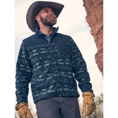 Wrangler Men's Hay Away Sherpa Zip Front Ripstop Yoke Jacket In Dark Forest In Blue