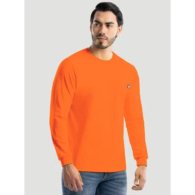 Wrangler Men's Heavyweight Workwear T-shirt In Orange