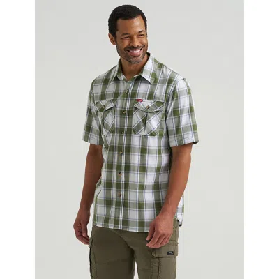 Wrangler Men's Heritage Plaid Poplin Shirt In Green Heather