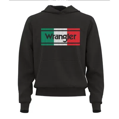 Wrangler Men's Hoodie Mexico Logo In Caviar Heather In Multi