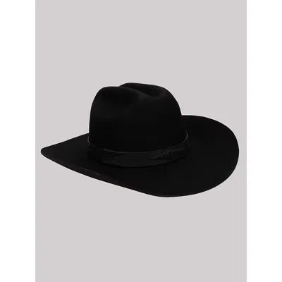 Wrangler Men's Leather Band Cowboy Hat In Black