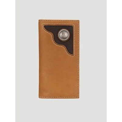 Wrangler Men's Leather Tool Rodeo Wallet In Cognac In Brown