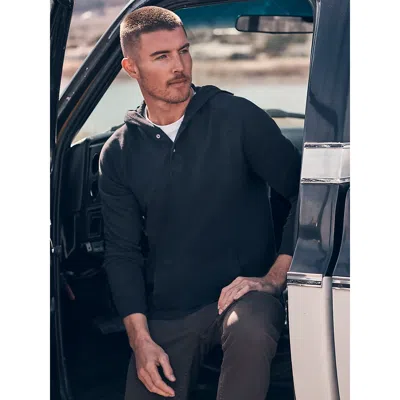 Wrangler Men's Lightweight Hooded Pullover In Caviar In Black