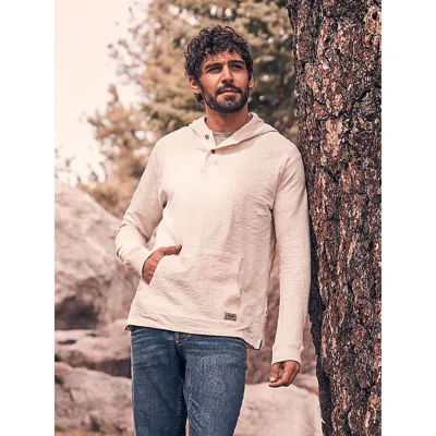 Wrangler Men's Lightweight Hooded Pullover In Ecru In Neutral