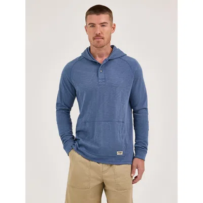 Wrangler Men's Lightweight Hooded Pullover In Vintage Indigo In Blue