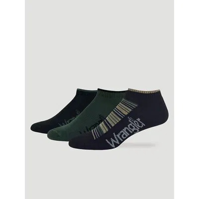 Wrangler Men's Multi Stripe Low Cut Socks (3-pack) In Black