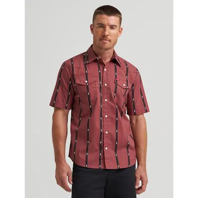 Wrangler Men's Novelty Print Shirt In Checotah Stripe In Red