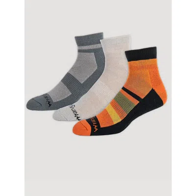 Wrangler Men's Outdoor Ankle Socks (3-pack) In Burnt Orange/grey In Multi