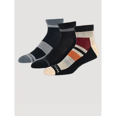 Wrangler Men's Outdoor Ankle Socks (3-pack) In Tan/black In Multi