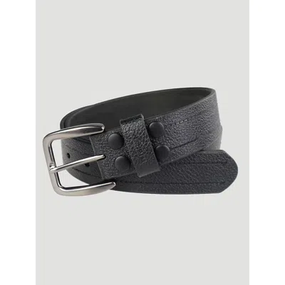 Wrangler Men's Pebble Grain Leather Belt In Black