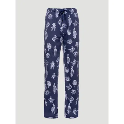 Wrangler Men's Printed Pajama Pants In Navy In Blue